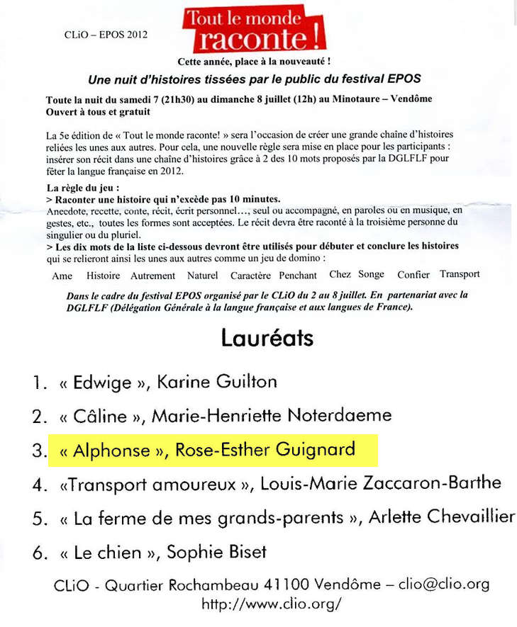 Alphonse Le Chauffeur En 2012